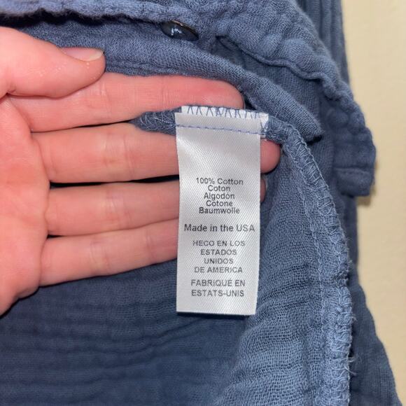 Michael Stars NWT Double Gauze Zia Button Down Top - Lake Blue - Size Large - Picture 14 of 15